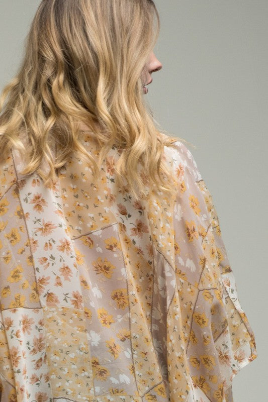 Sunny Days Mustard Floral Kimono