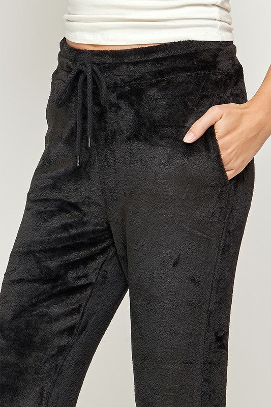 Plush Black Jogger Pants