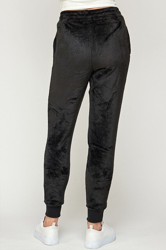 Plush Black Jogger Pants