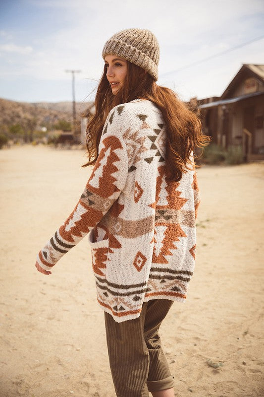 Love You Forever Aztec Cardigan-Cream