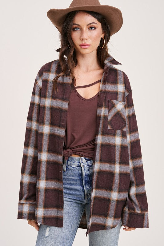 Promise You Flannel-Brown