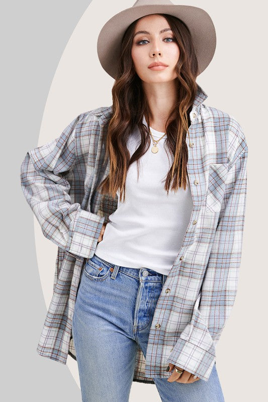 Promise You Flannel-Slate Blue