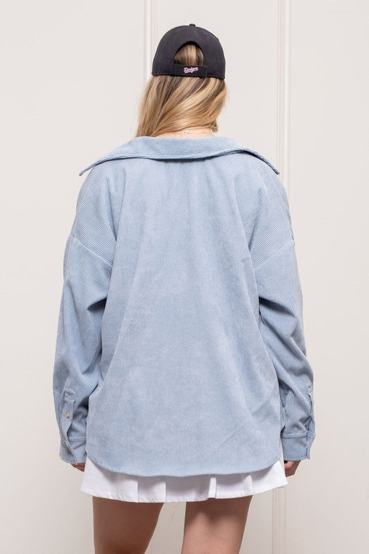 Spring Mornings Corduroy Jacket-Blue