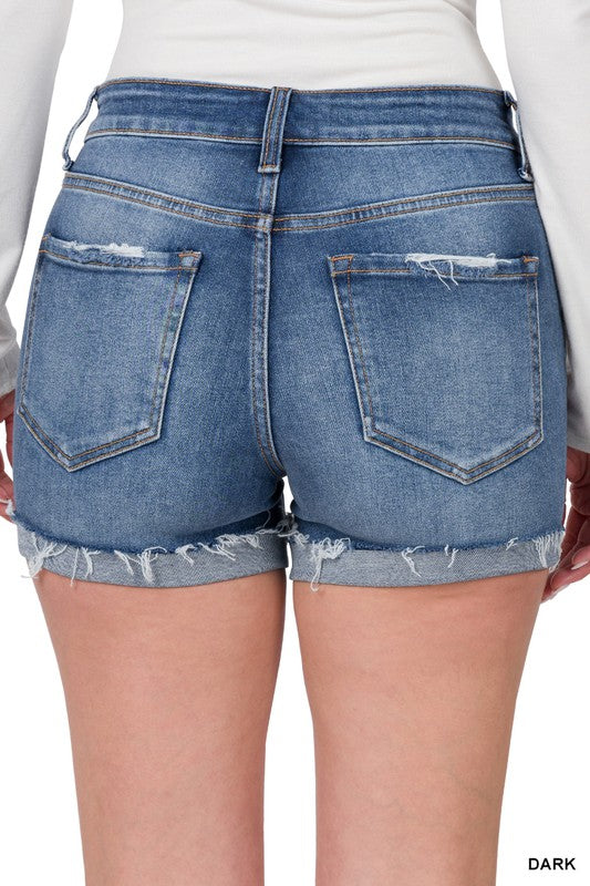 Sunny Days Denim Shorts-Dark Wash
