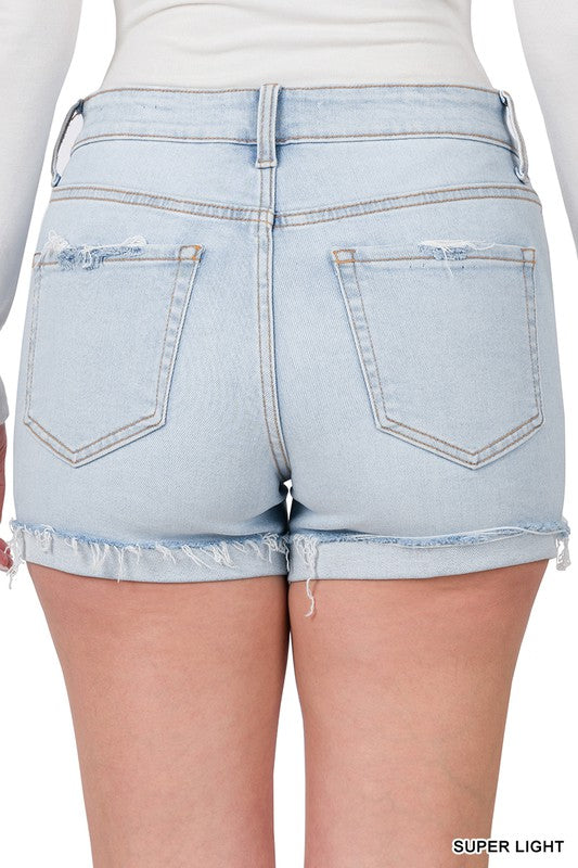 Sunny Days Denim Shorts-Light Wash