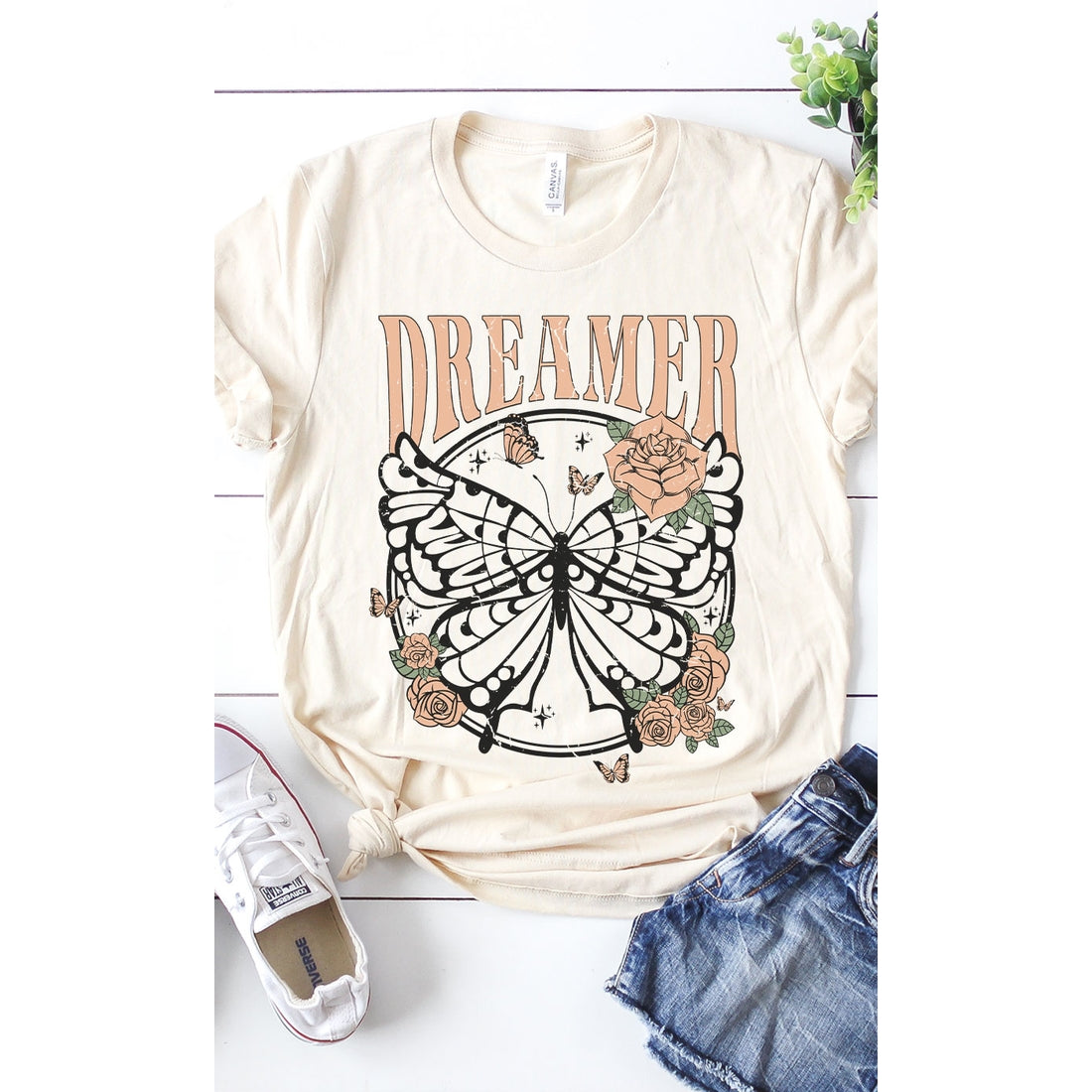 Retro Dreamer Butterfly Graphic Tee
