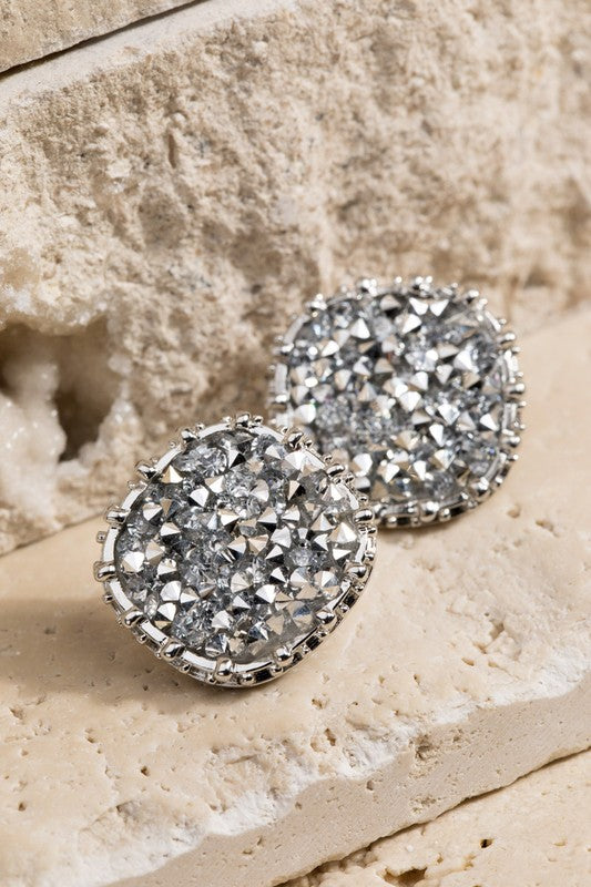 Silver Glitter Earrings