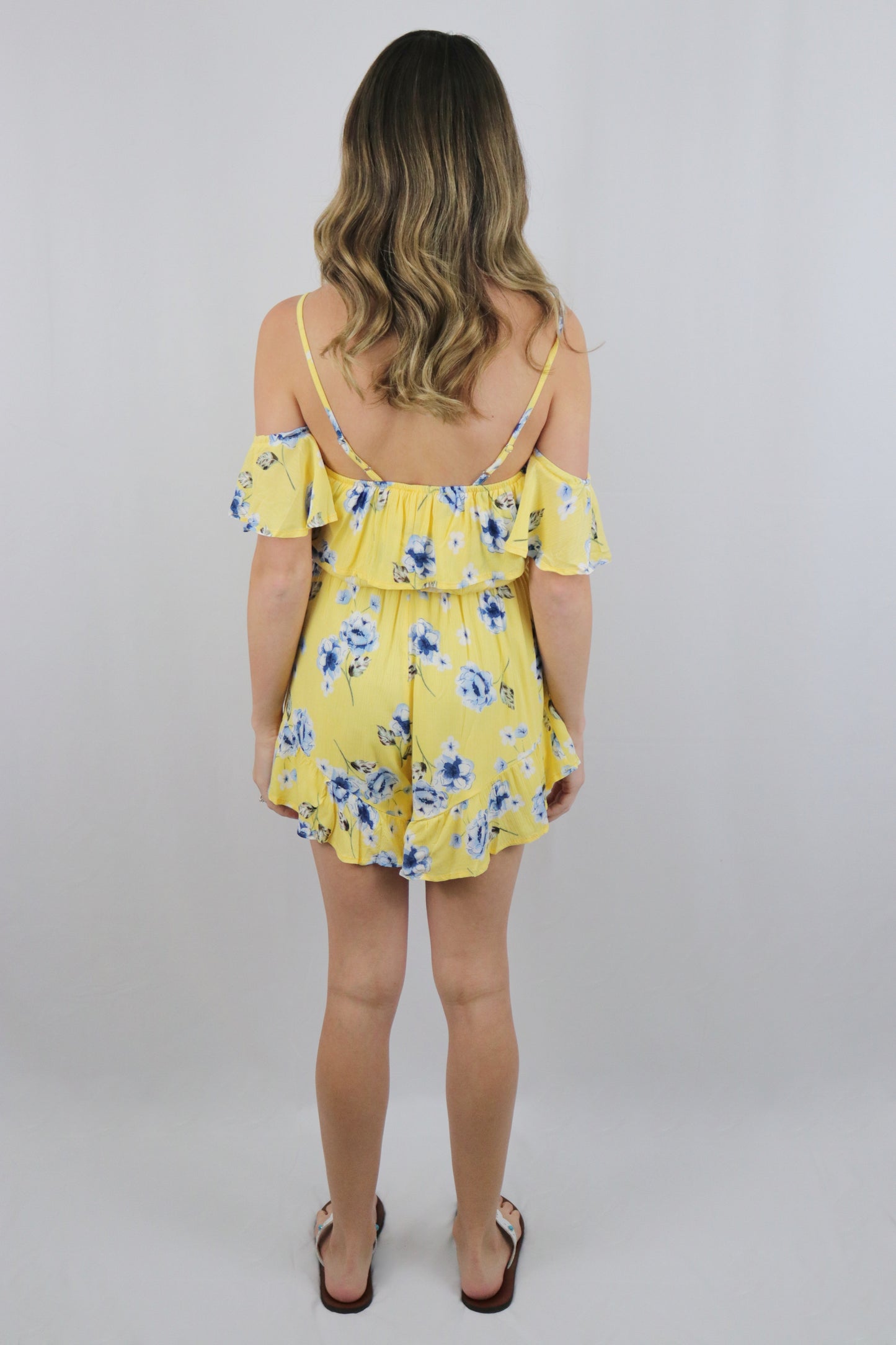 Summertime Sunshine Floral Romper
