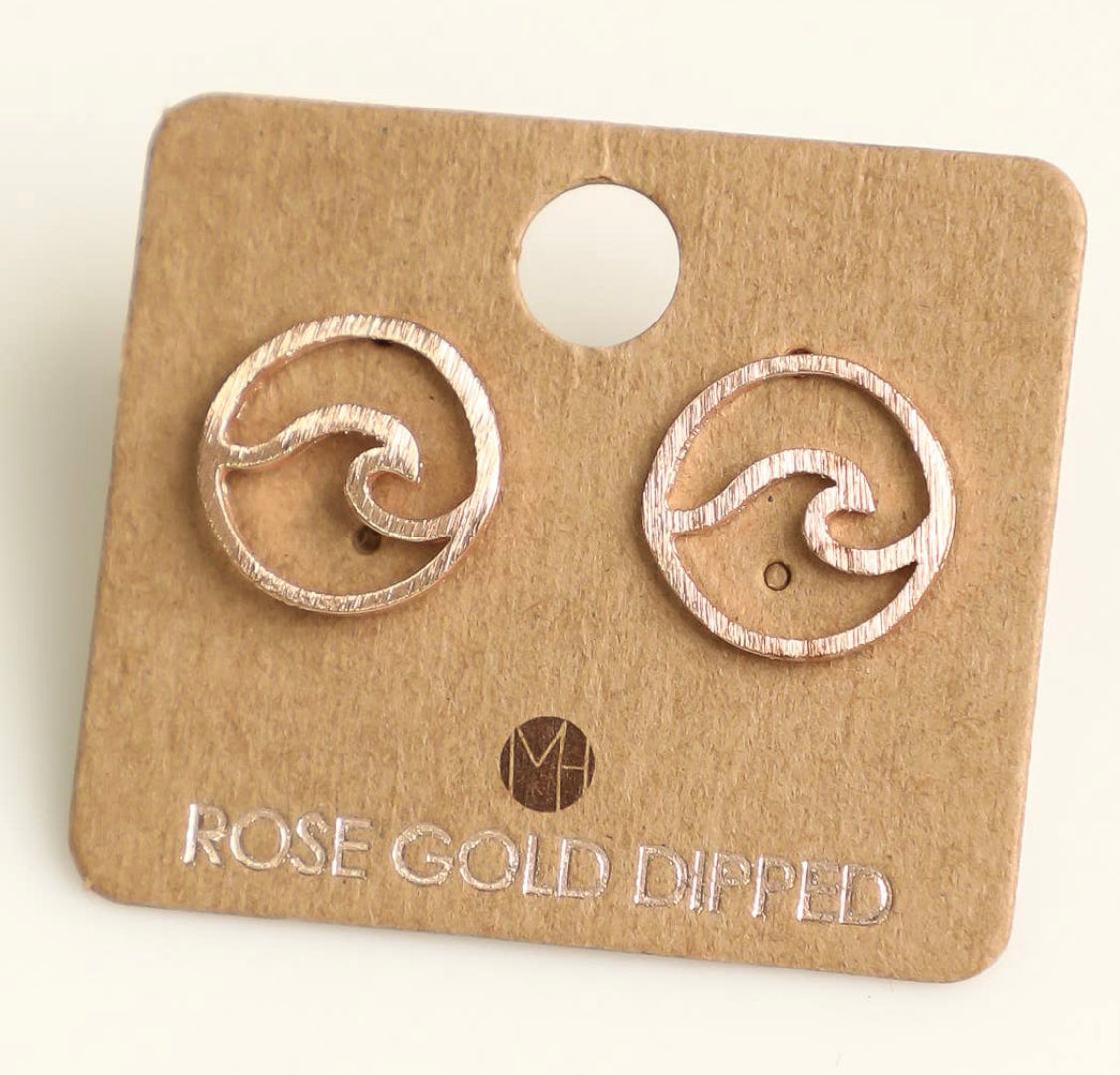 Circle Wave Stud Earrings