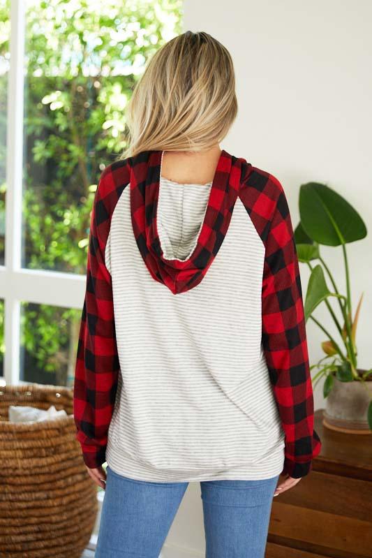 Plaid and Stripes Hoodie