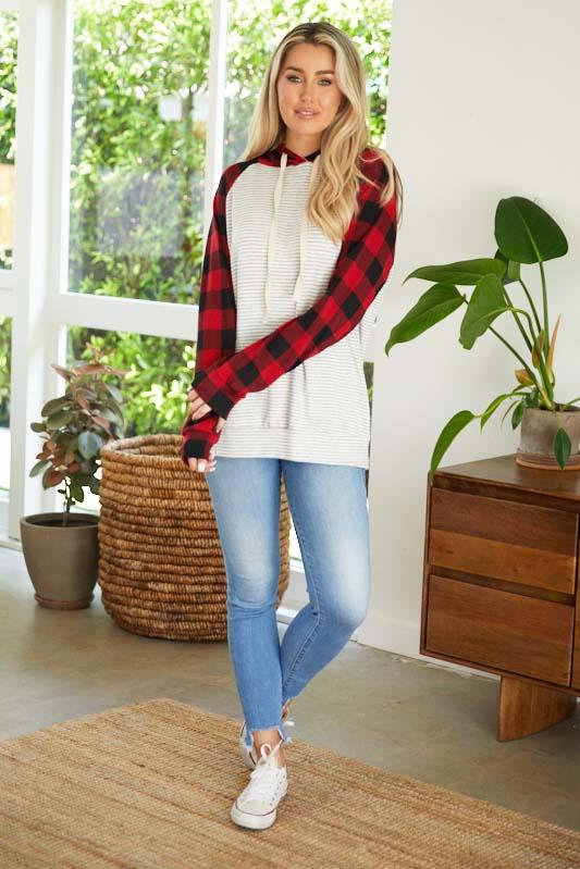 Plaid and Stripes Hoodie