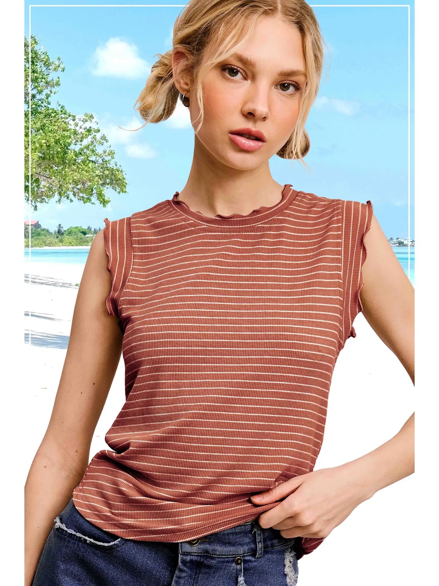 Ruffle Sleeve Tank Top