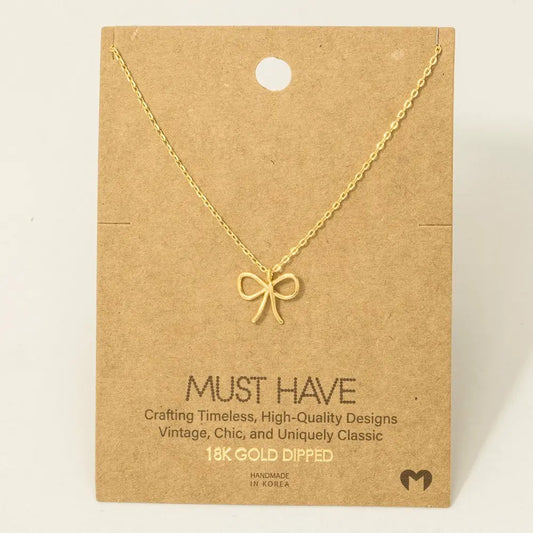 Bow Pendant Necklace