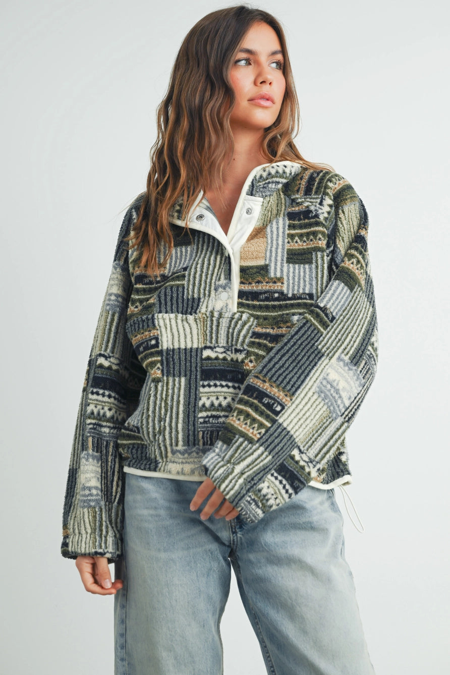 Patchwork Multi Color Sweatshirt