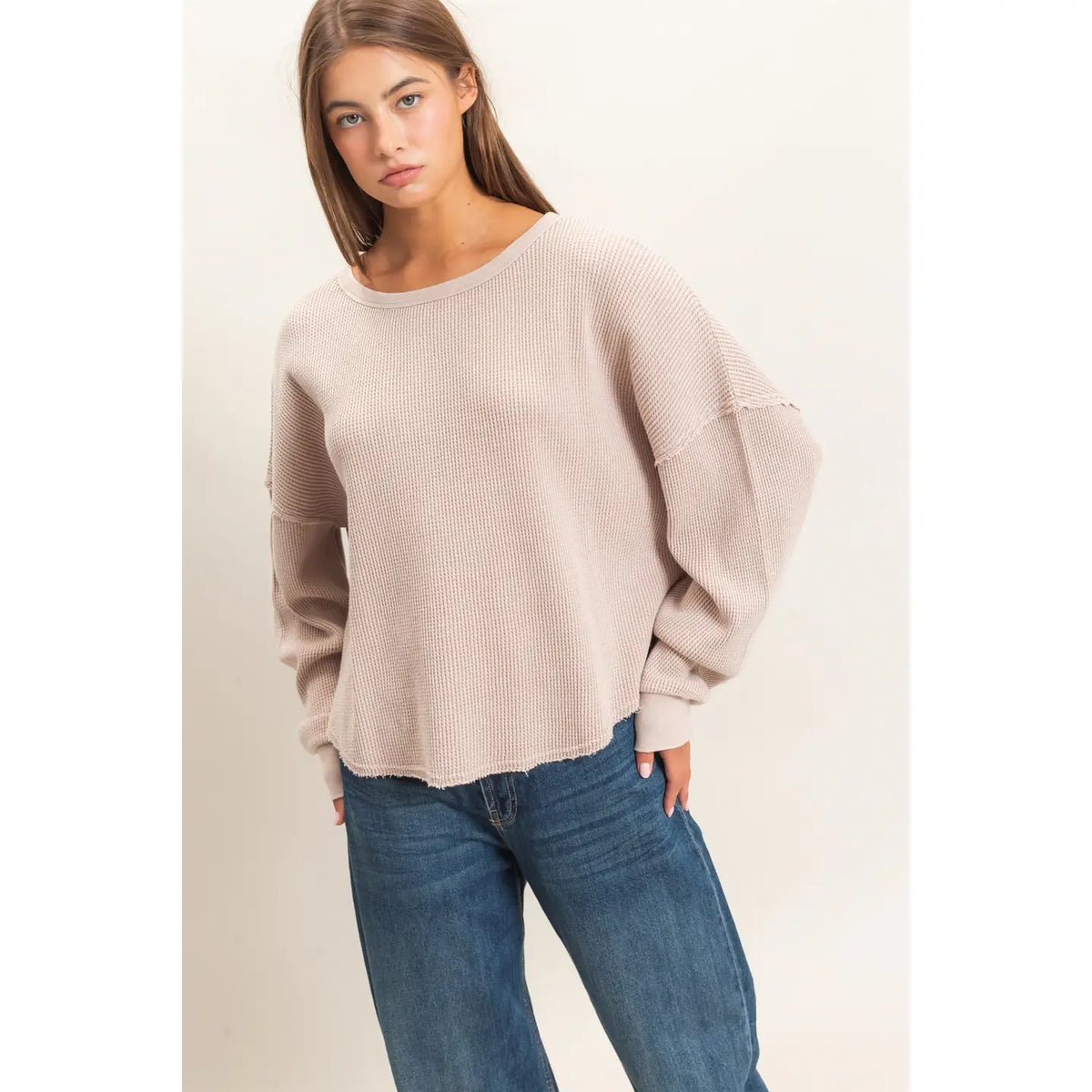 Mineral Wash Waffle Long Sleeve