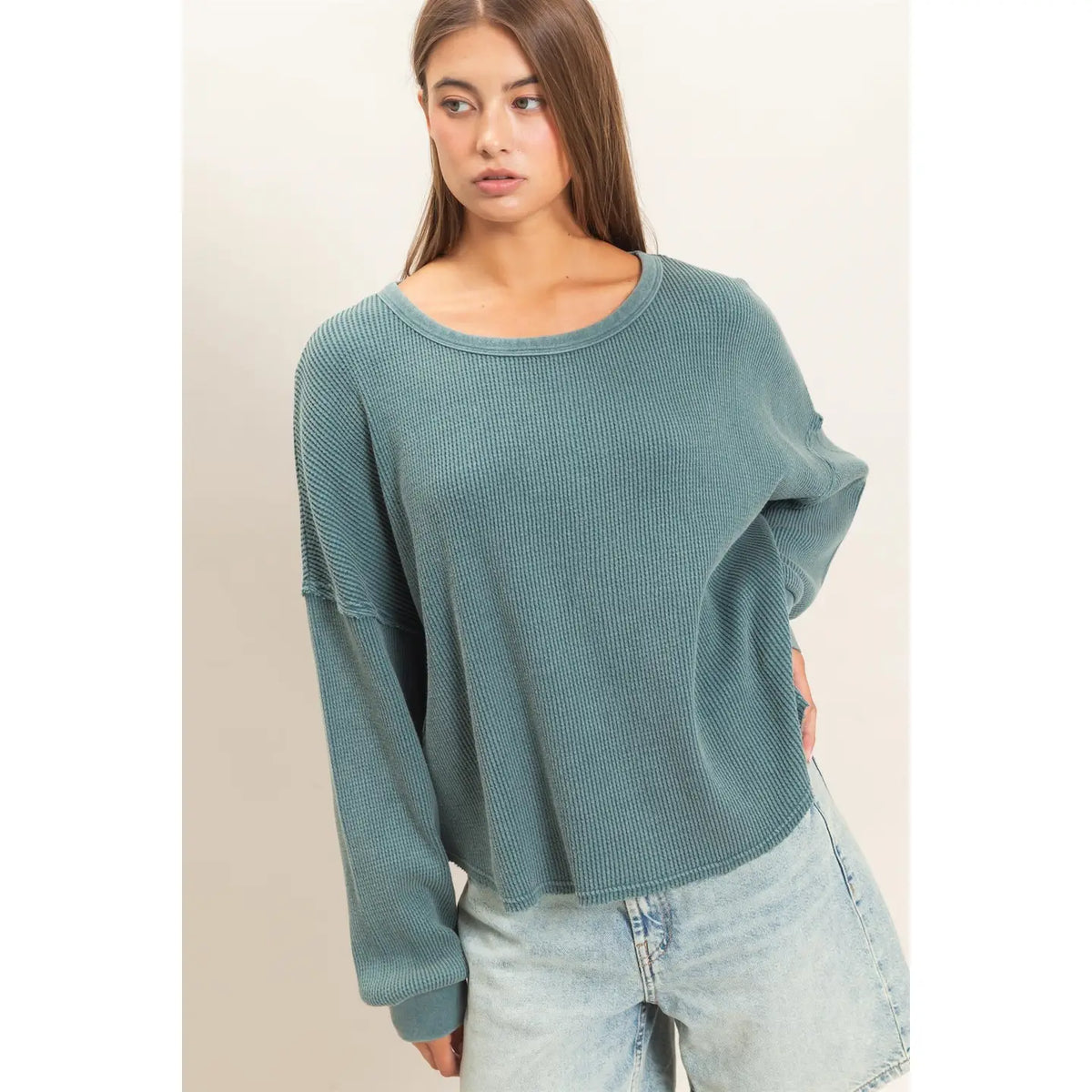 Mineral Wash Waffle Long Sleeve