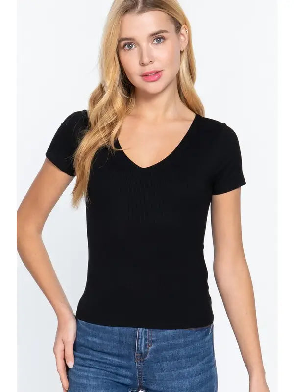 Short Sleeve Fitted Top