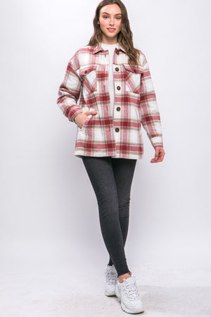 Let's Fall In Love Terra Cotta Plaid Jacket