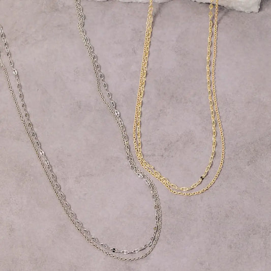 Layered Double Chain Necklace