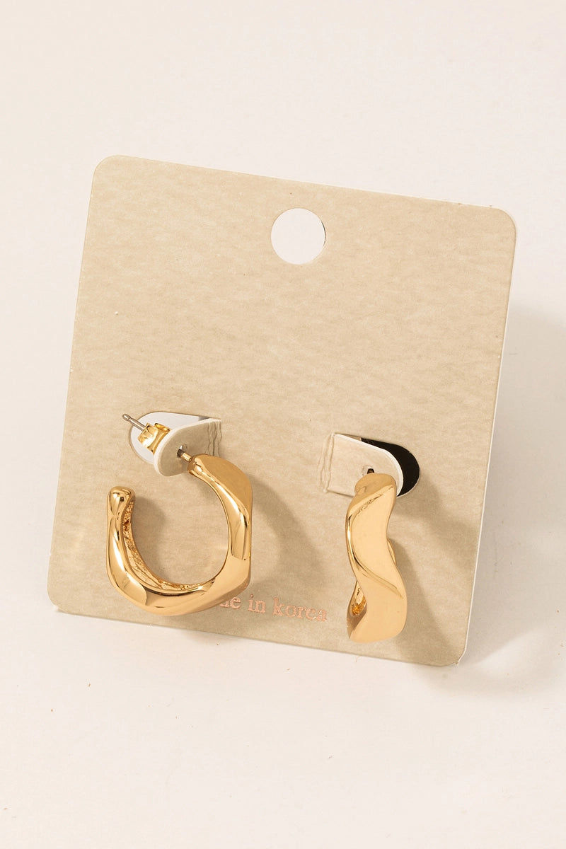 Warped Hoop Earrings