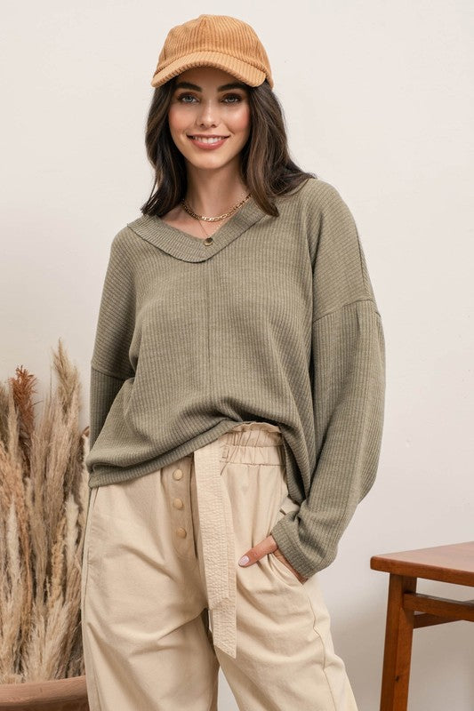 Light Olive Knit Pullover
