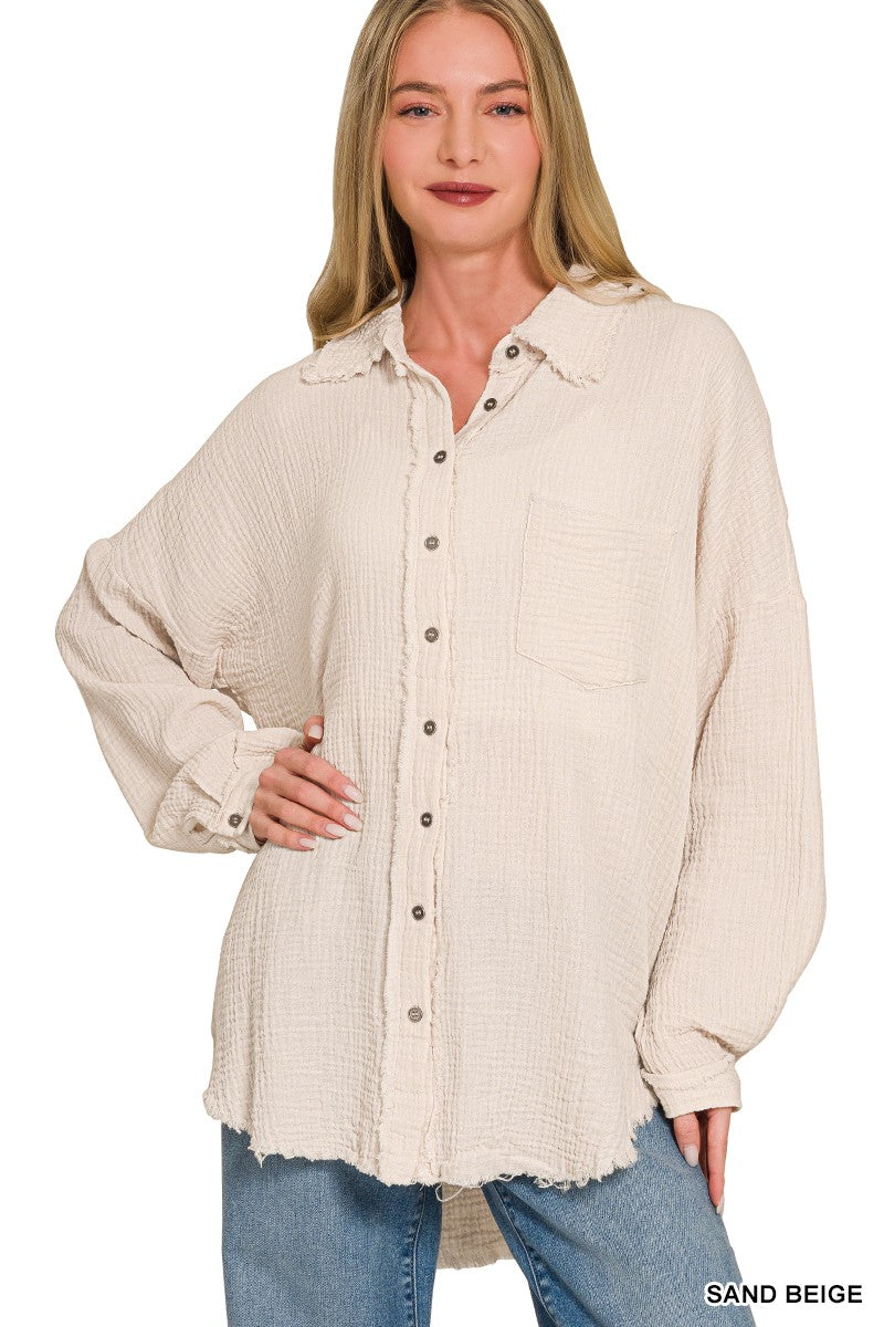 Oversized Gauze Top