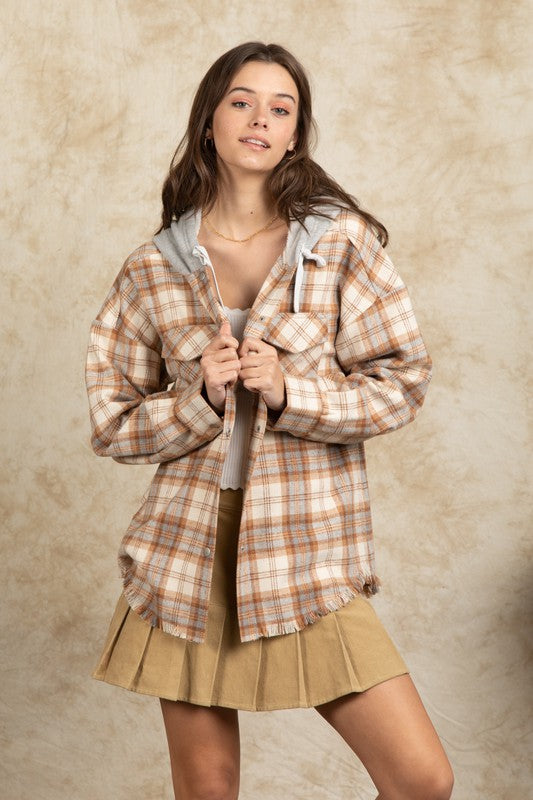 Hooded Plaid Jacket