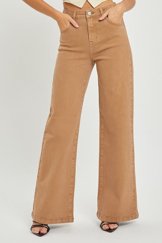 Cocoa Wide Leg Risen Jeans