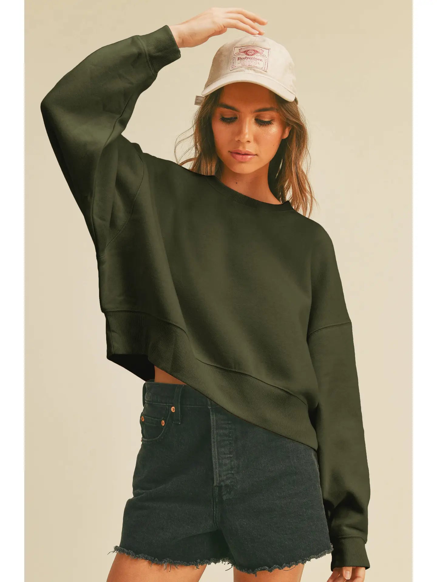 Cropped Long Sleeve Sweatshirt