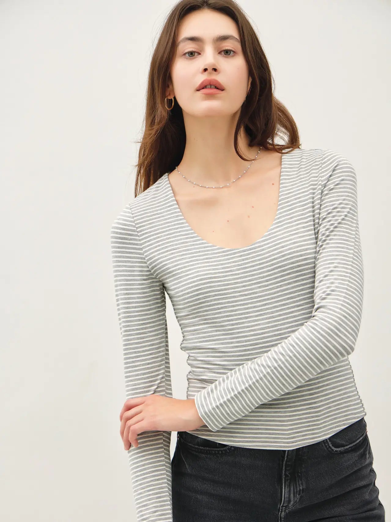 Striped Soft Long Sleeve Top