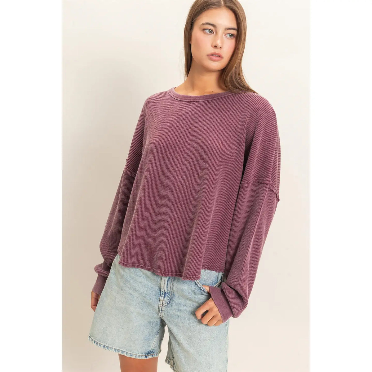 Mineral Wash Waffle Long Sleeve