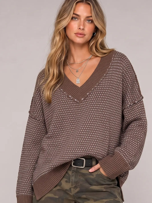 Contrast Stitch Sweater