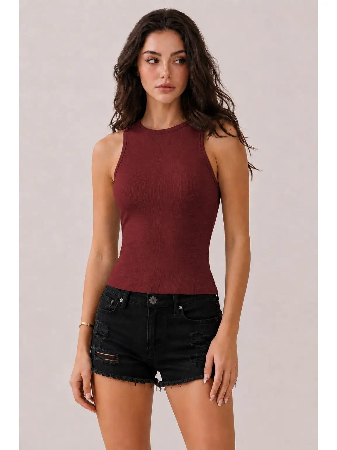 Built in Bra Ribbed Tank