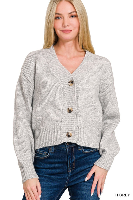 Button Front Cardigan Sweater
