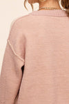 Pink Colorblock Long Sleeve Sweater