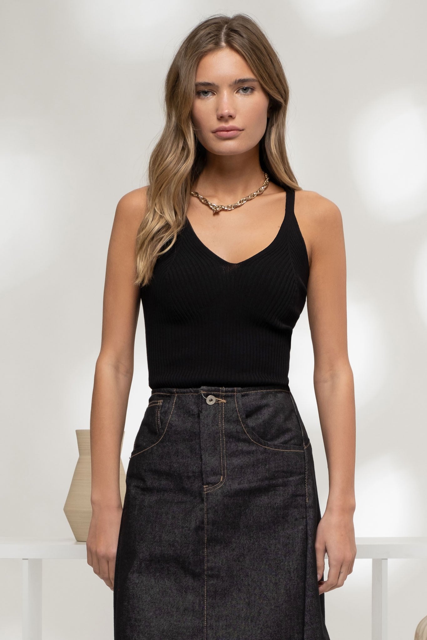 V Neck Sweater Knit Cami