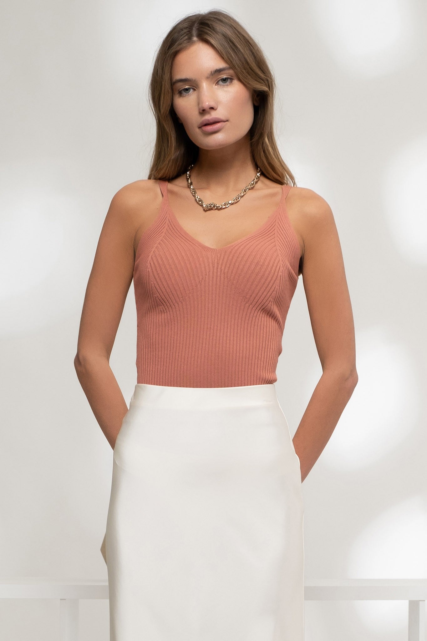 V Neck Sweater Knit Cami