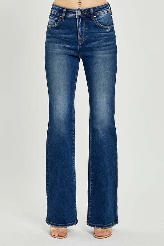 High Rise Dark Wash Bootcut Risen Denim