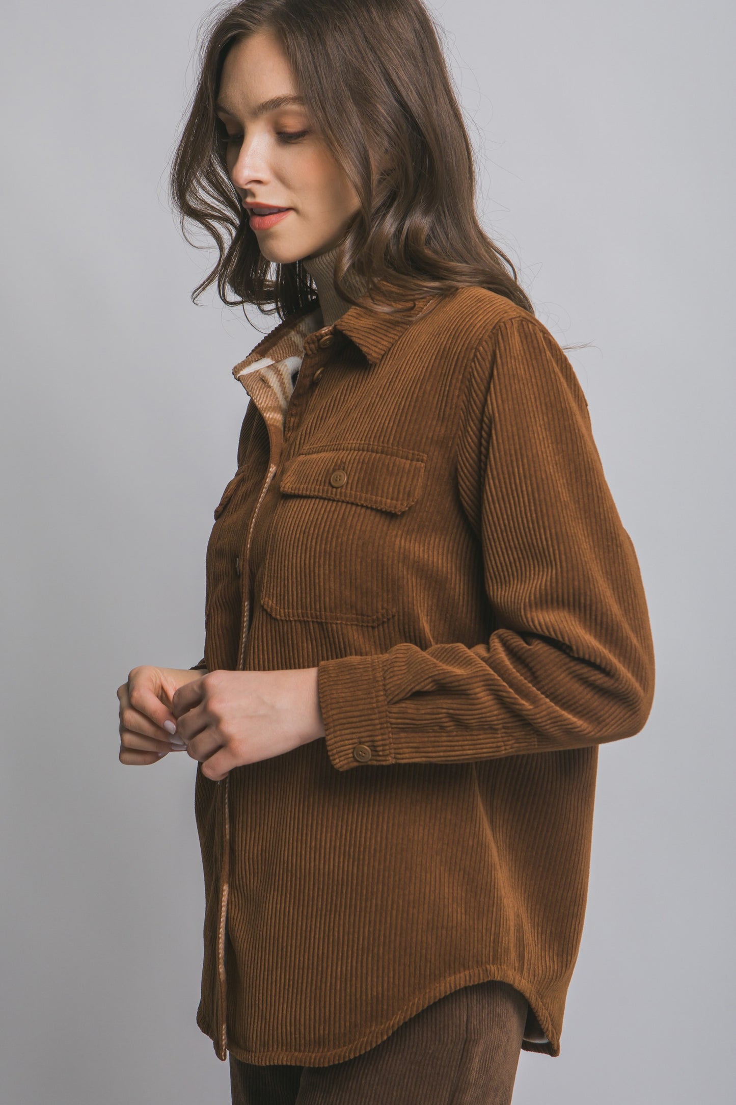 Corduroy Reversible Button Down Jacket