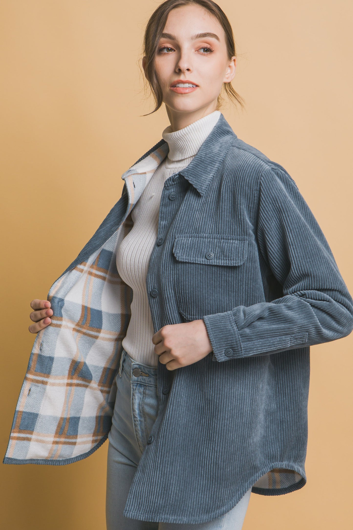 Corduroy Reversible Button Down Jacket