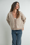 Cropped V Neck Cardigan