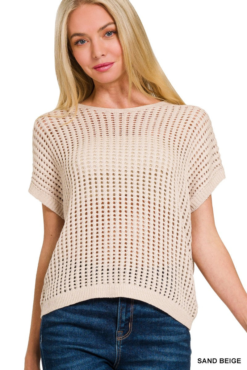 Sheer Knit Hollow Sweater