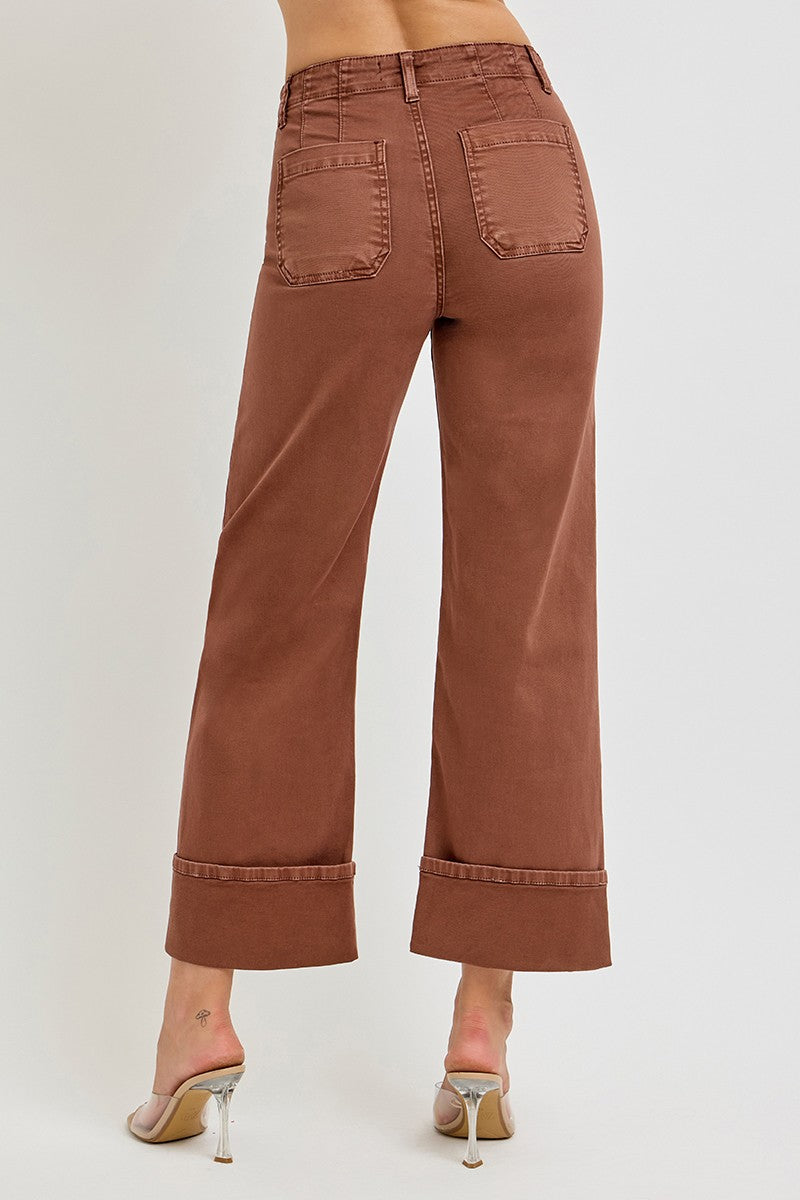 Front Patch Pocket Cuffed Risen Jeans