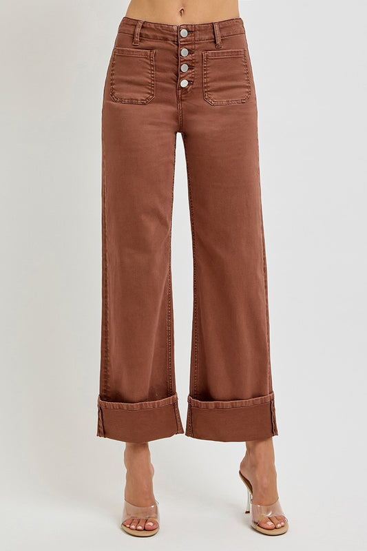 Front Patch Pocket Cuffed Risen Jeans