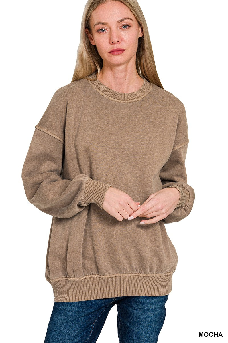 Pigment Dye Fleece Pullover