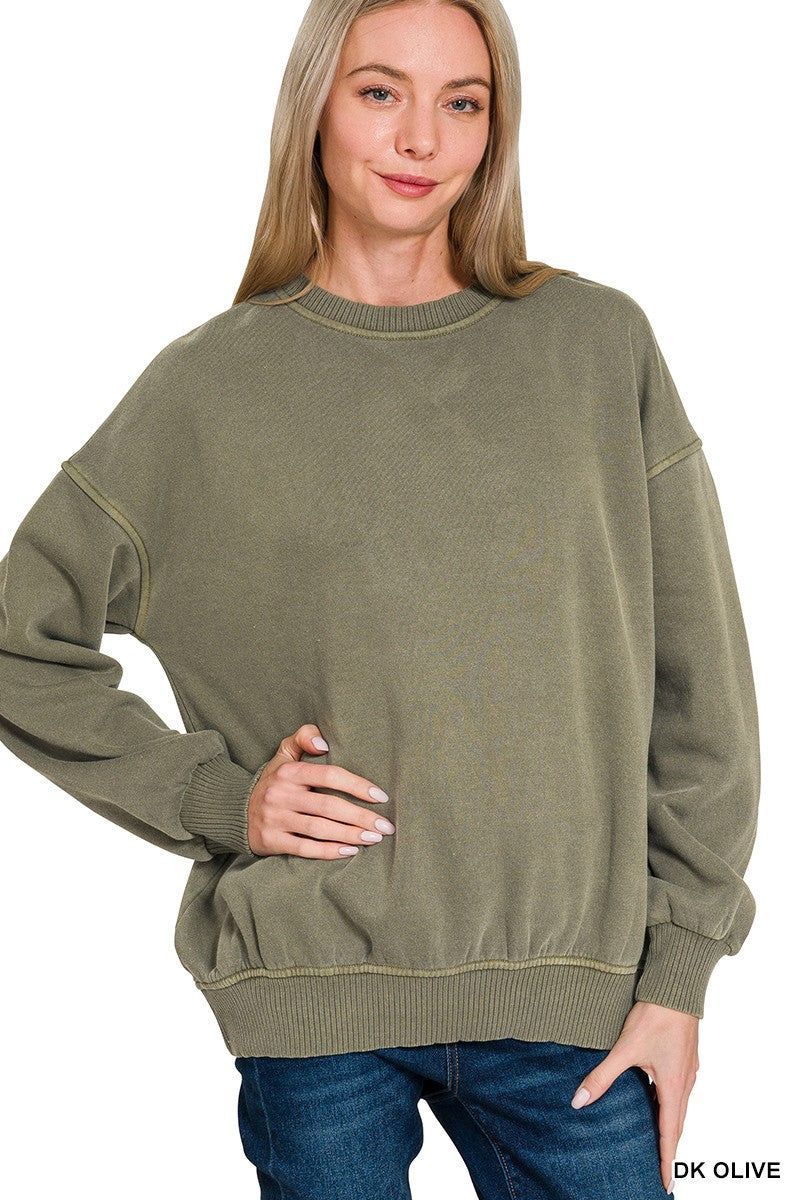 Pigment Dye Fleece Pullover