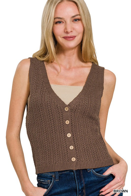 Button Down Sweater Vest