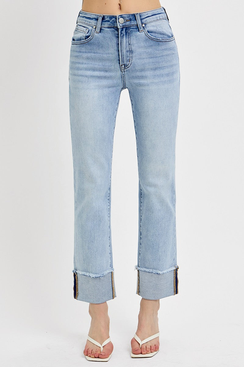 Light Wash Straight Relaxed Risen Jeans