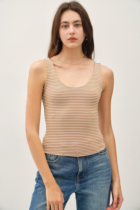 Double Lined Striped Tank