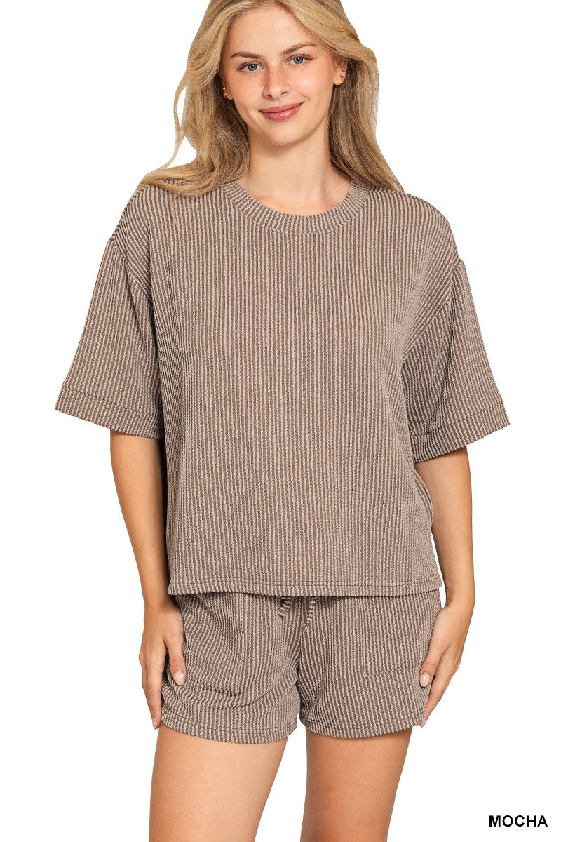 Rib Tee and Shorts Set